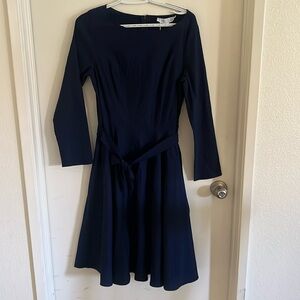 Navy blue Miss Lulo long sleeve dress